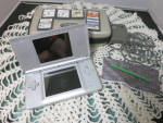 Nintendo DS Lite model no USG-001 gray Console Case Charger 7 gam
