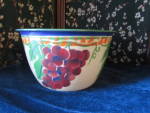 Yellow Enamelware Mixing Bowl grape painted motif