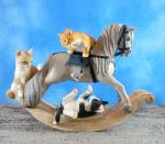 Sherratt & Simpson Kittens Playing on a Rocking Horse