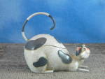 Metal and Resin Cow Trinket Box 