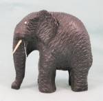 Vintage Ebony Carved Wood Elephant
