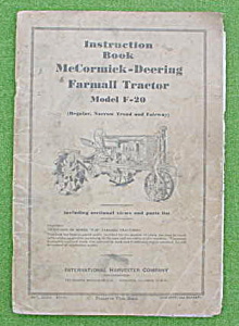 Mccormick-deering F-20 Tractor Manual