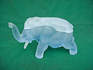 2 Pc. Blue Glass Elephant Candy & Cover