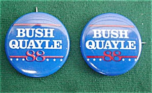 Bush/quayle 1988 Presidential Pinbacks