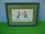 Early, French Fencing Colored Print