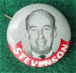 Stevenson Political Portrait Pinback