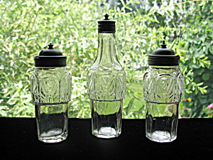 Antique Eapg Rare Gothic Castor Bottles - Set Of 3