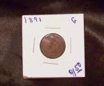 Indian head cent 1891 G