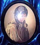 Oval framed portrait of Indian girl
