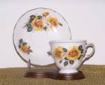 QUEEN ANNE CUP & SAUCER, YELLOW ROSES
