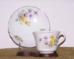 COLCLOUGH CUP & SAUCER, YELLOW & WHITE FLOWERS