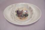 White Porcelain Chicken Decorated Oval Ash Tray