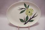 Hand Painted Flower Decorated White Oval China Platter