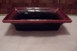 Hull Maroon & Red Pottery Rectangular Footed Planter