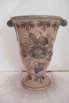Tan Porcelain Vegetable Decorated Vase/Urn