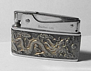 Vintage 1960`s Brother Lite Stamped Dragon Lighter