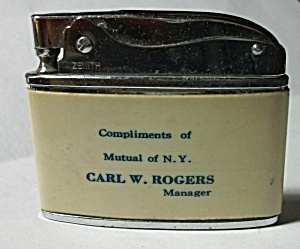 Vintage 1960`s Zenith Adv. Mutual Of New York Lighter
