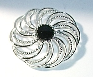 Vintage Sarah Coventry Silver Tone And Black Onyx Color