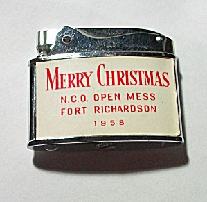 Circa 1958 N.c.o Open Mess Fort Richardson Flat Lighter