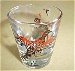 Vintage Pheasants Flying Shot Glass