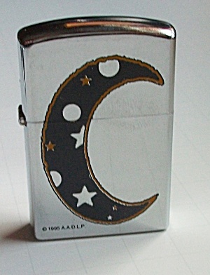 1995 A.a.d.l.p Quarter Moon Pocket Lighter