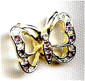 Butterfly Rhinestone Lapel Pin