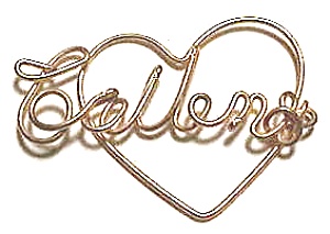 Collen Name Gold Wire Heart Pendant