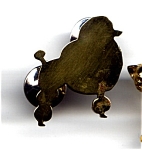 Poodle dog brass lapel pin