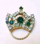 Jeweled Crown brooch pin