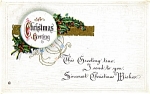 Vintage Christmas Post Card Minersville, Pa.