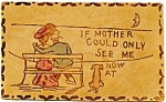 Antique Leather Post Card Mother