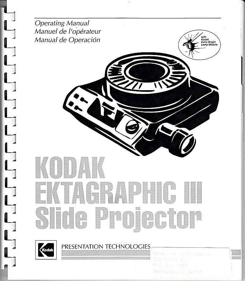 Ektagraphic Iii Slide Projector - Downloadable E-manual