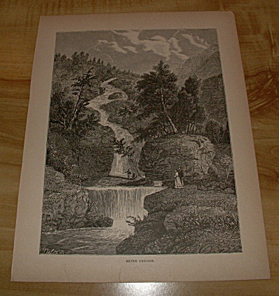 1885 Book Print Nh Crawford Notch Silver Cascade Waterfall White Mtns