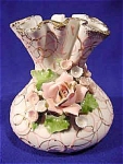Lefton Porcelain Draw String Mardi Gras Vase