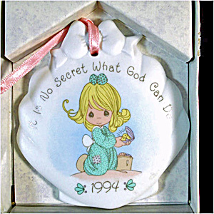 Precious Moments 1994 Porcelain Bisque Christmas Ornament Mib