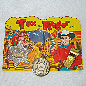 Tex The Ranger 1950s Cowboy Toy Play Set On Original Card