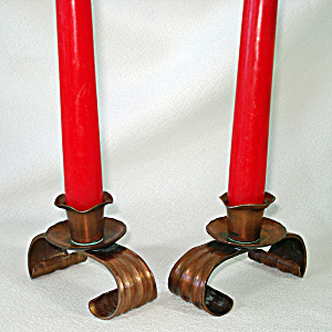 Craftsman Studios Mission Copper Candlesticks