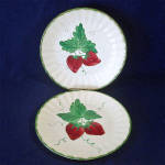 Pair Blue Ridge Wild Strawberry Dinner Plates