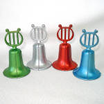 Set 4 Bruce Metal Bells With Lyres Christmas Ornaments