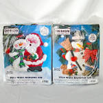 2 Design Works Christmas Felt Needlecraft Kits Santa Snowman