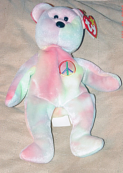 Bears on Ty Pastel Tie Dyed Peace The Teddy Bear Beanie Baby 1998  Ty Beanie