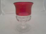 Tiffin/Franciscan King's Crown Cranberry 3.75 in. Cognac Glasses
