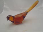 Fenton Amber Glass Dove Mint and Signed w/Sticker