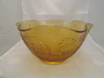 Indiana Glass Tiara Amber Sandwich Footed Serving Bowl