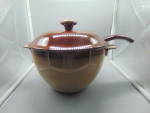 Sango Nova Brown Covered Soup Tureen with Matching Ladle MINT