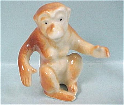1970s Omc Japan Miniature Bone China Monkey