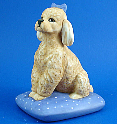 Franklin Mint Porcelain Poodle Dog Figurine