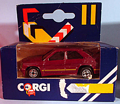 1980s Corgi Jr. Burgundy 4-door