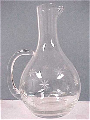 Small Clear Glass Handworked Pitcher