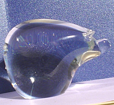 Small Solid Glass Pig